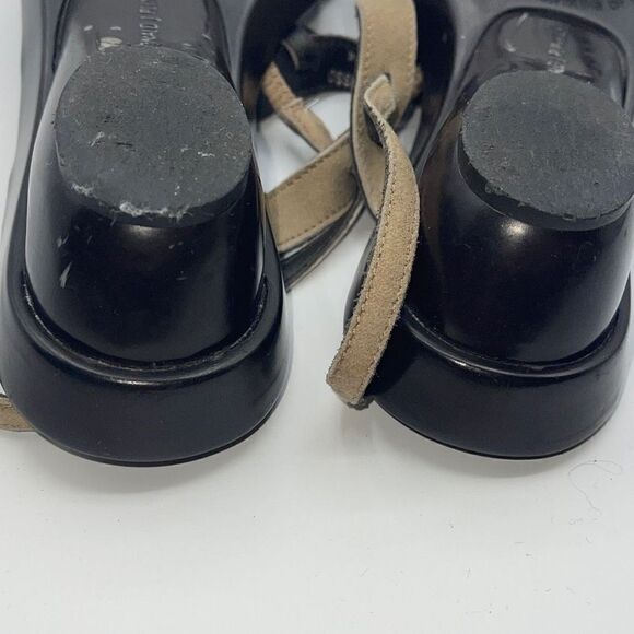 Donald J. Pliner Women Wedge Sandals Suede Stretchy Strap Taupe Heels Size 7.5 - Picture 14 of 15